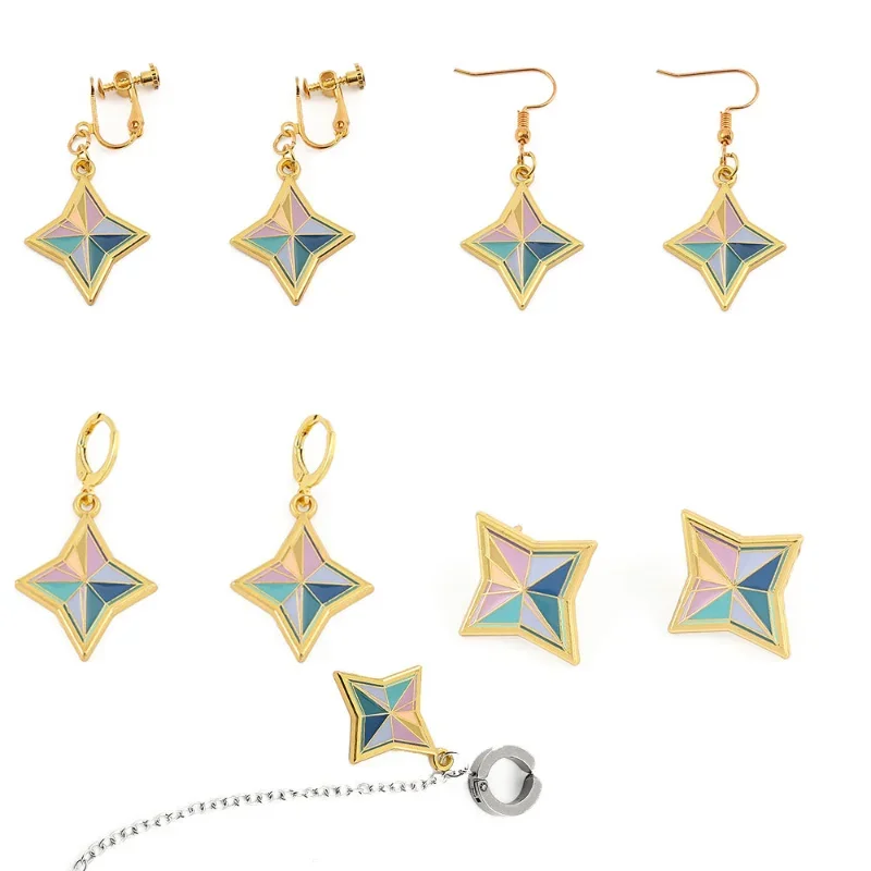 Игра Genshin Impact Primogems Эмалированные серьги Праздничные подарки