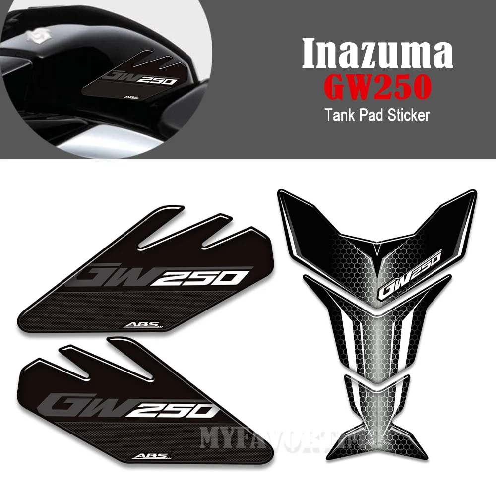 For Suzuki Inazuma GW250 GW 250 Motorcycle Side Grips Gas Fuel Oil Kit Knee Tank Pad Stickers Protector Decals