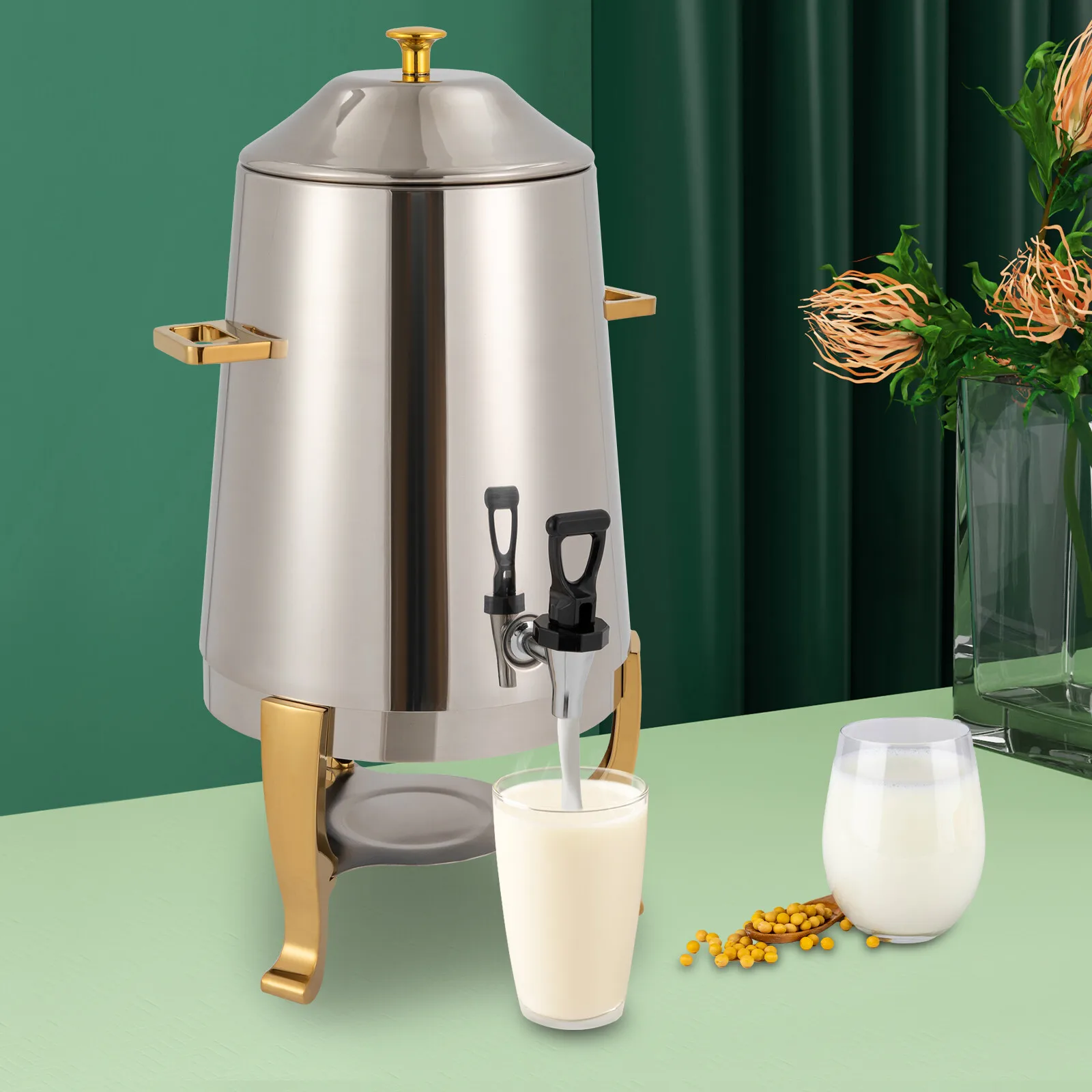 

13-литровый подогреватель для еды из нержавеющей стали с золотым покрытием для отелей и фуршетов