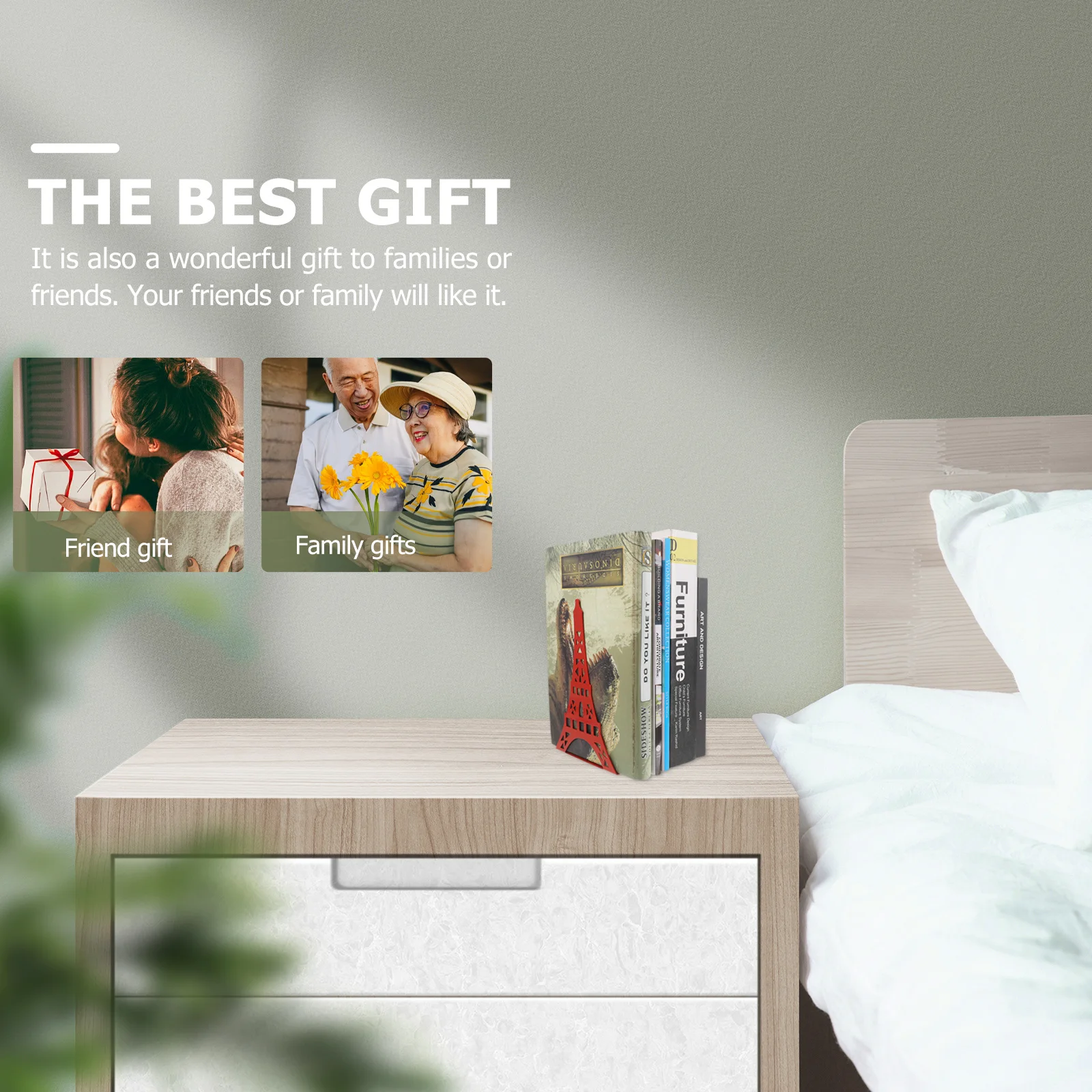 

2Pcs Metal Bookends Tower Shape Book Organizers Reusable File Stands Crafted for Office Home Decor Notebook Organizer for Desk