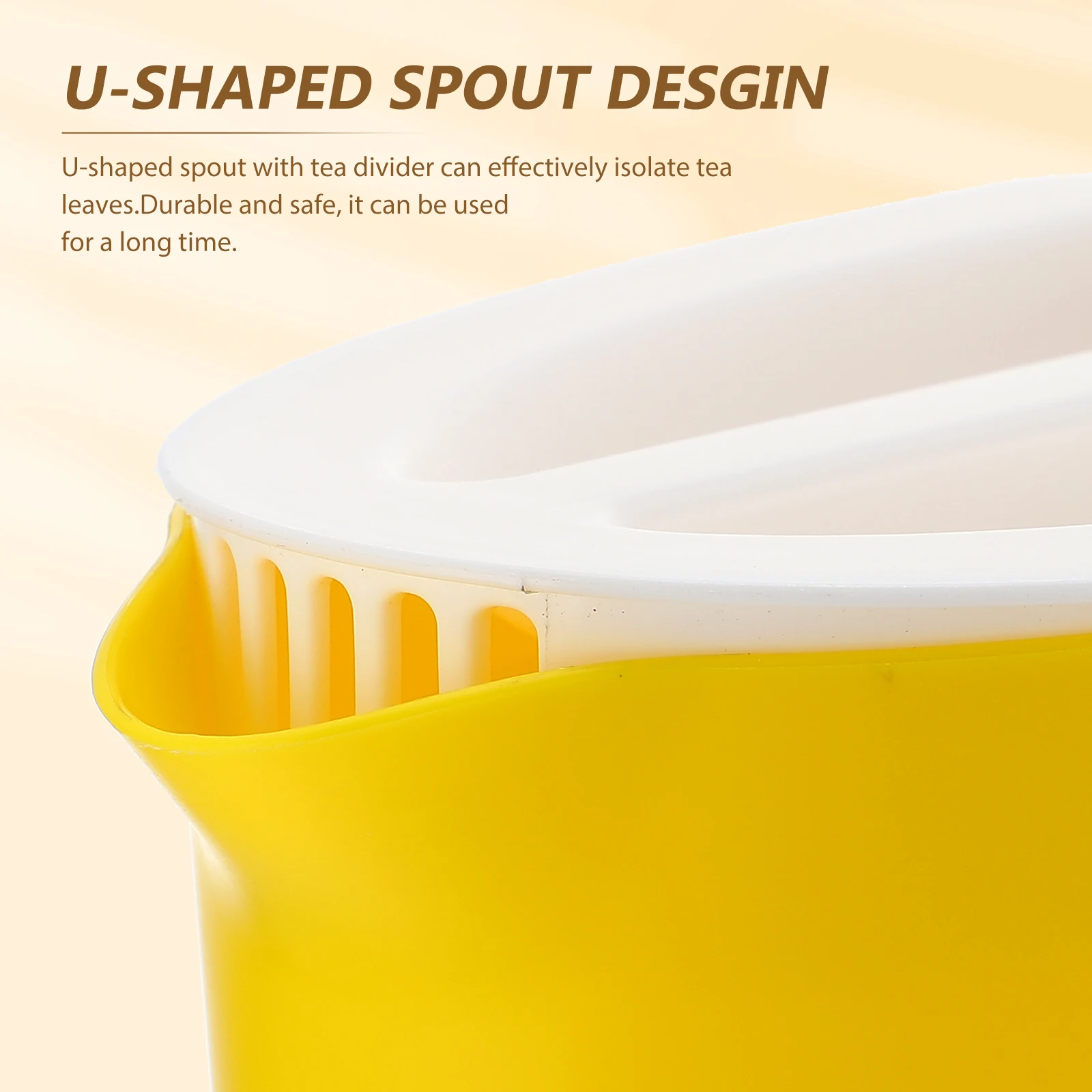 

Summer Cold Water Bottle Pitcher Yellow Plastic Ergonomic Beverage Jug with Lid