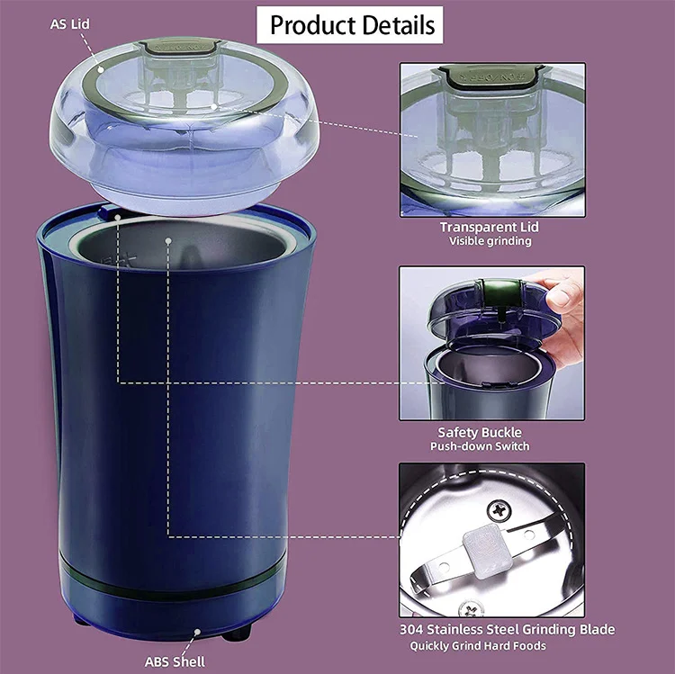 New Small Electric Grinding Machine Grain Grinder Coffee Grinder Stainless Steel Nuts Beans Grains Mill Herbs for kitchen