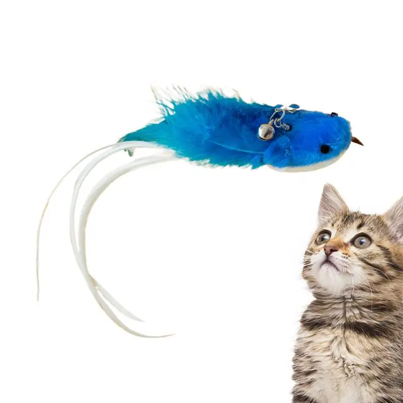 Cat Toy Feathers Refill Feather Refills Teaser Wand Replacement Head Multi-Functional Interactive Cat Toy for Home Outdoors