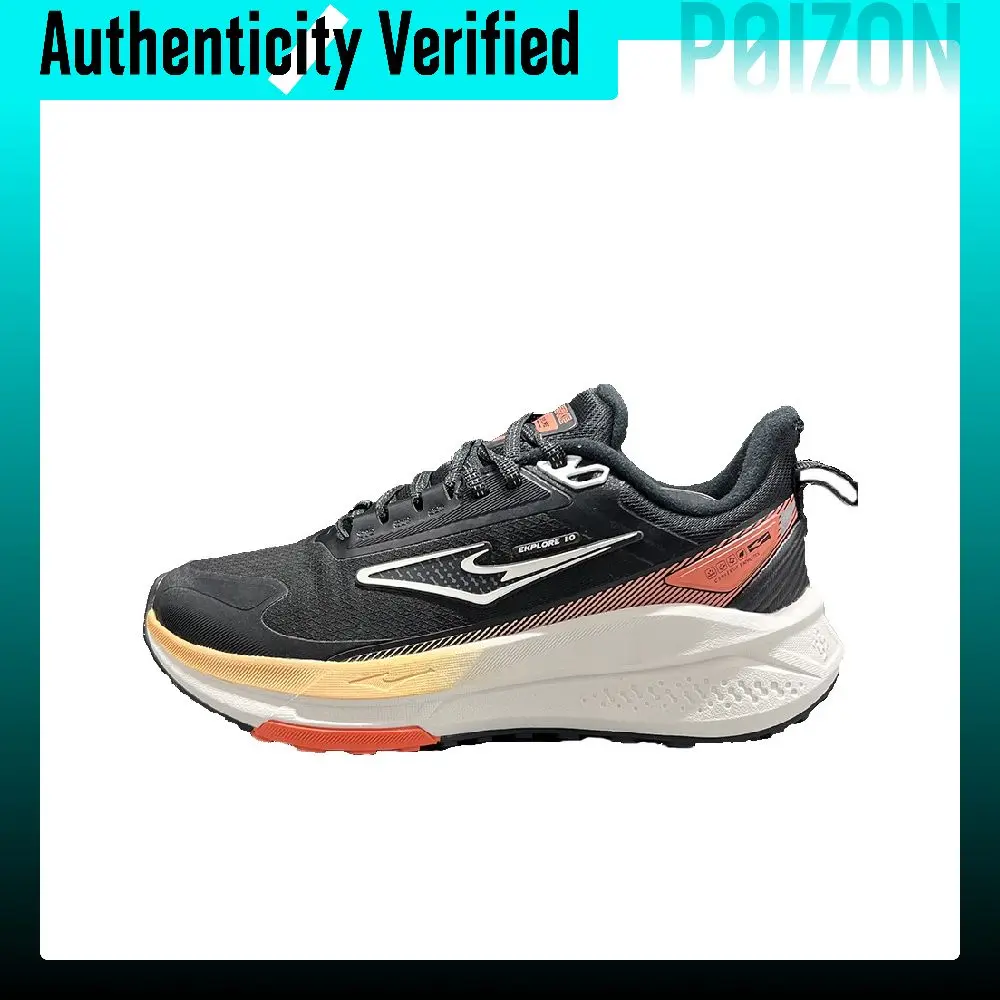 Erke Abrasion Resistant Waterproof Cushioning Low top Casual Running Shoes Women's Black White 33160922