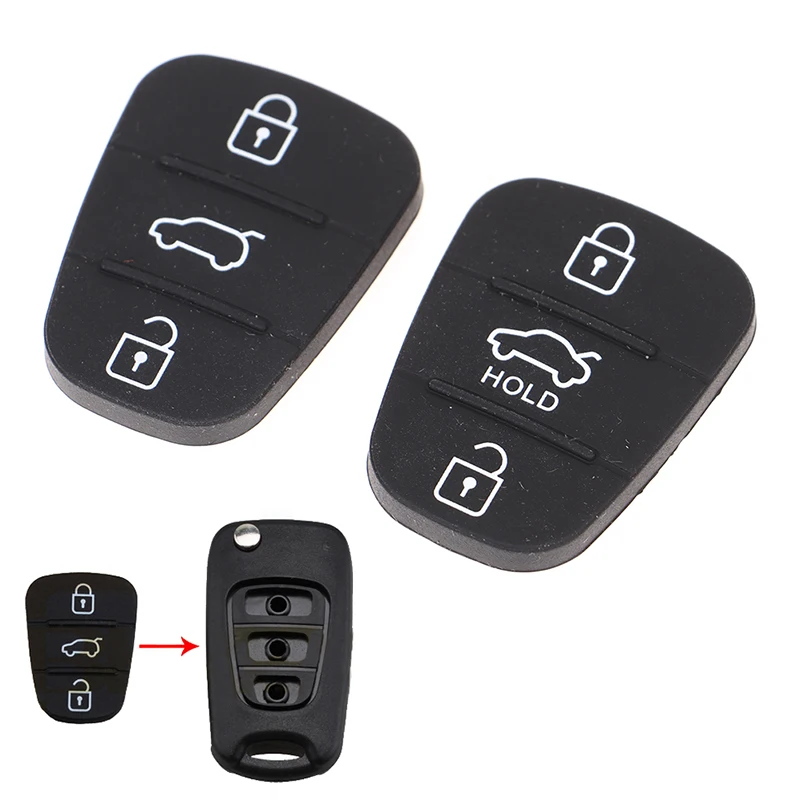 กุญแจอะไหล่ซิลิโคน3ปุ่มสำหรับ Hyundai Kia Auto Keys partd