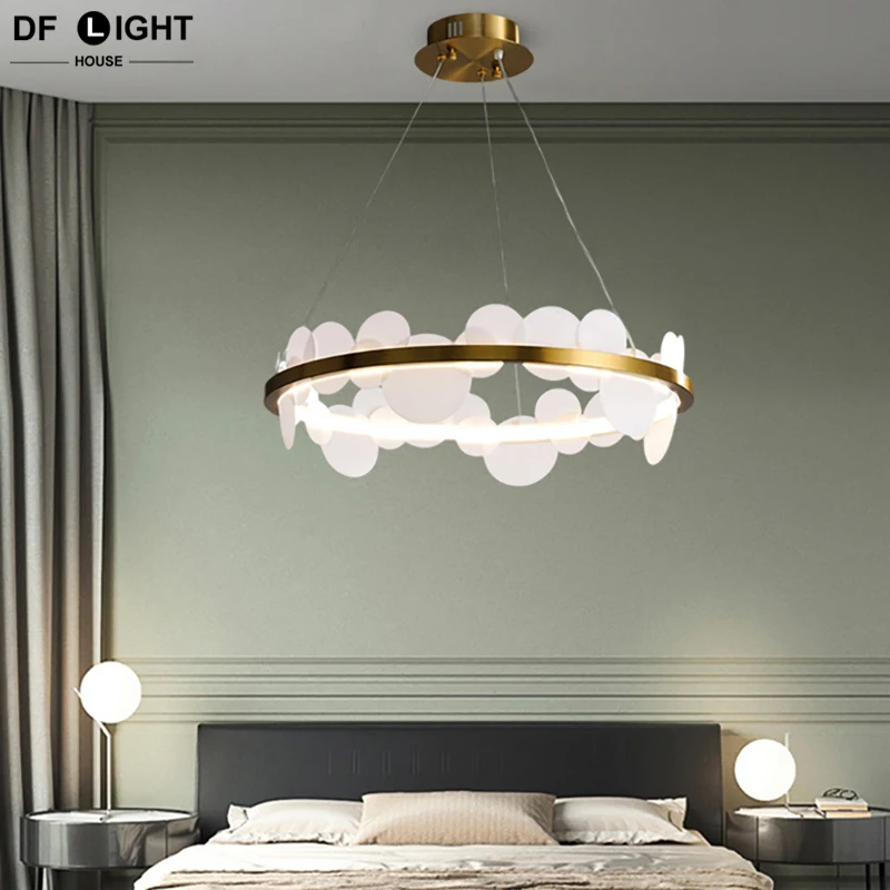 Scandinavian crystal chandelier bedroom ceiling chandelier living room crystal pendant lights 2023 new home decor LED chandelier