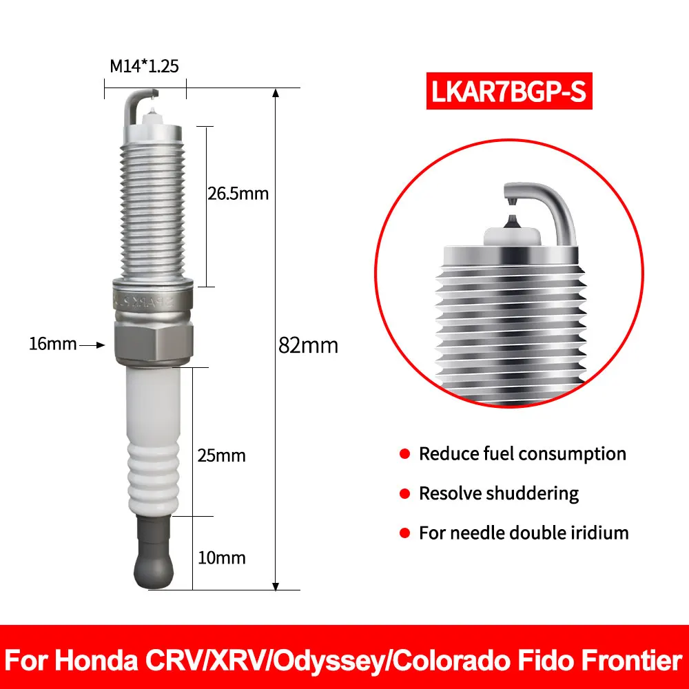 

LKAR7BGP-S 92649 For NGK Dual Iridium Spark Plugs For HONDA CRV XRV CITY FIT ODYSSEY CIVIC ACCORD VEZEL GREIZ GIENA 2014-2020