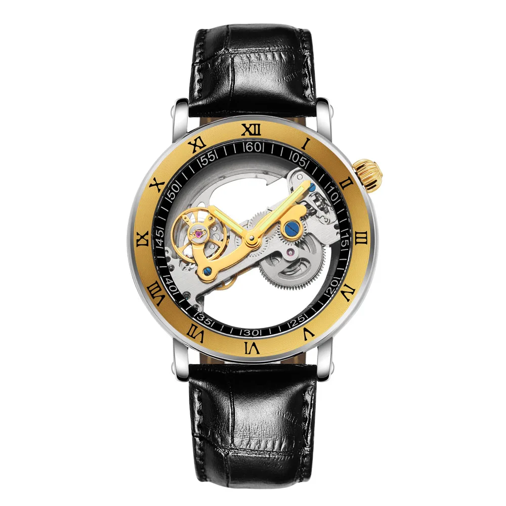 New Creative Watches Men 3ATM Waterproof Transparent Case Automatic Mechanical Watch Mens Tourbillon Watches Relogio Masculino