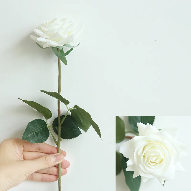 YO CHO 1 Head Pink Rose Artificial Flowers Silk Artificial Roses Real Touch Wedding Home Garden Decoration Fake Flower Bouquet