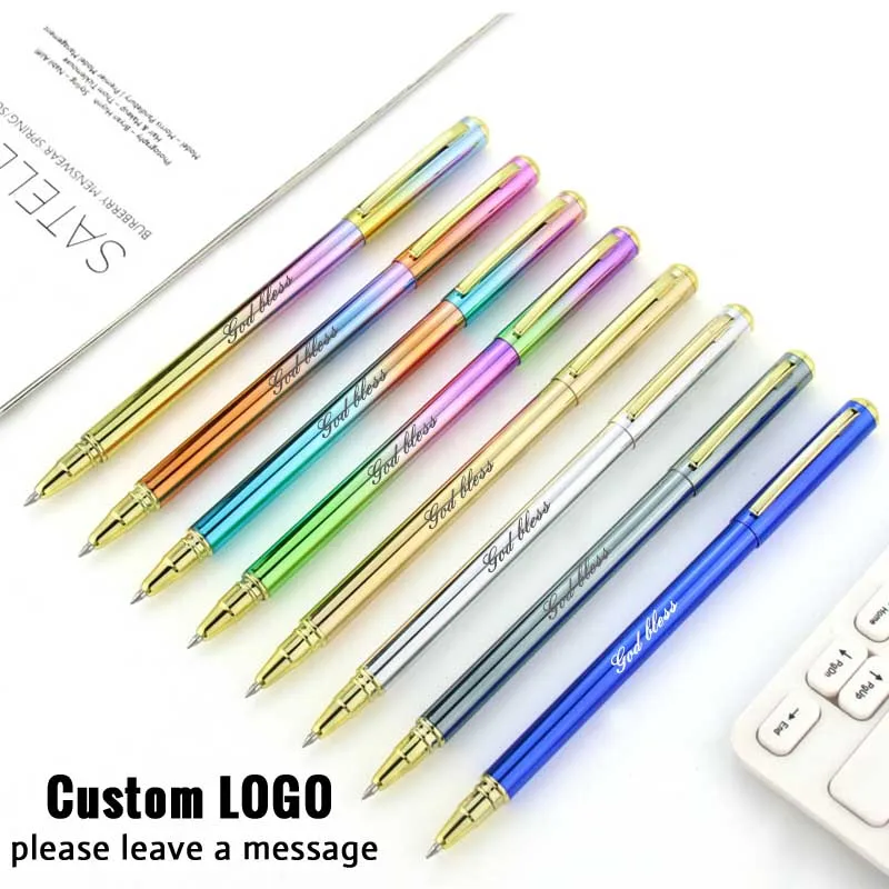 

Luxury Metal Gel Pen Laser Engraving Personalized Logo Birthday Party Gift Business Advertising Customization Student Stationery