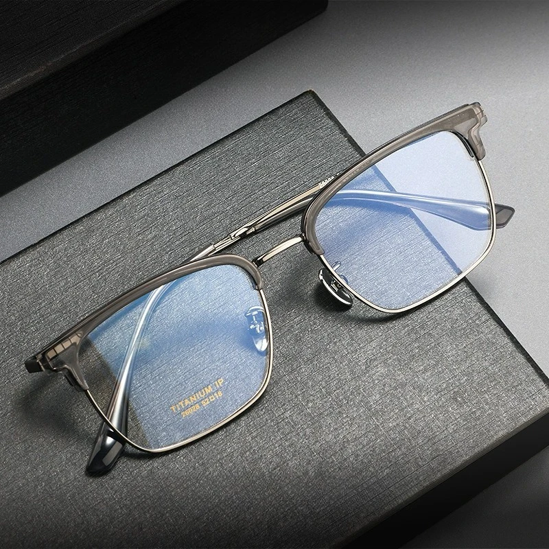 

Полурамка, дизайн, квадратная оправа для очков из сплава, оправа для очков для мужчин и женщин, оптическая близорукость, пресбиопия, очки по рецепту, очки в стиле ретро