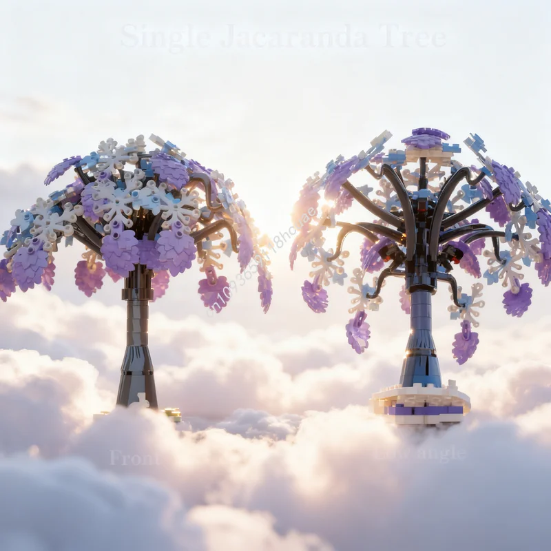 

184 шт. MOC Creator, модель одного дерева Jacaranda, строительные игрушечные блоки, строительные рождественские подарки, сделай сам, образование, креативная идея