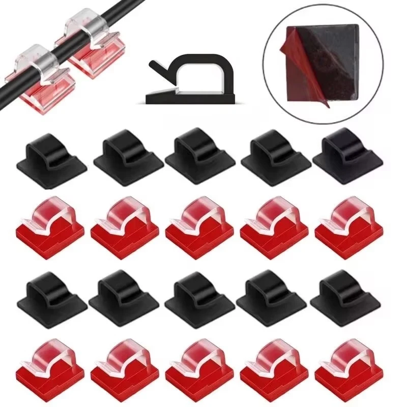 10-50Pcs Cable Management Clip Guiding Line Wire Arrangement Protector Fixations Cord Holder Clearance Winder Clips Attache Home