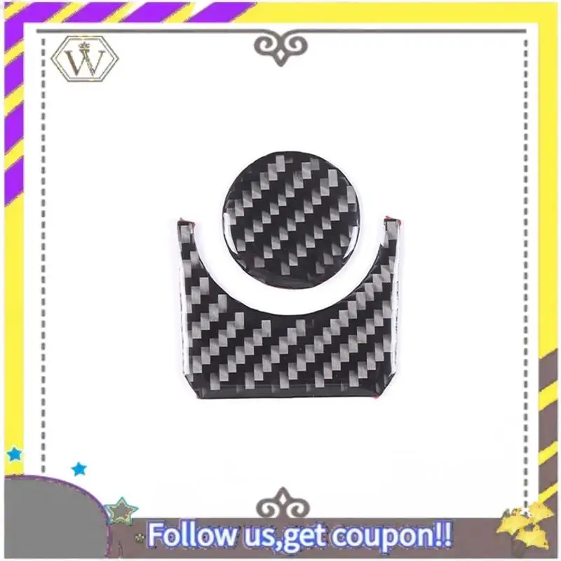 

ABXV-Carbon Fiber Car Multimedia Knob Switch Decorative Panel Cover Sticker Car Parts For Toyota 2022-2023