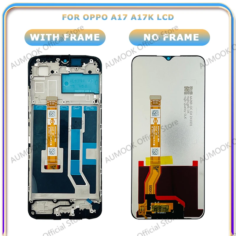 Display LCD Per Oppo A17 4G CPH2477 – Sostituzione Schermo Touch Con Kit Di Riparazione (Nero, Con Telaio) - copertina