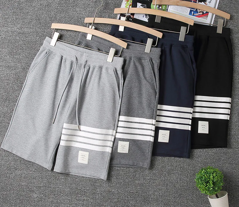 2023 Training Men Shorts Korean Casual Cotton Solid Color Loosen Up TB Waist Summer Multi-Pocket Shorts Wide Basketball Shorts