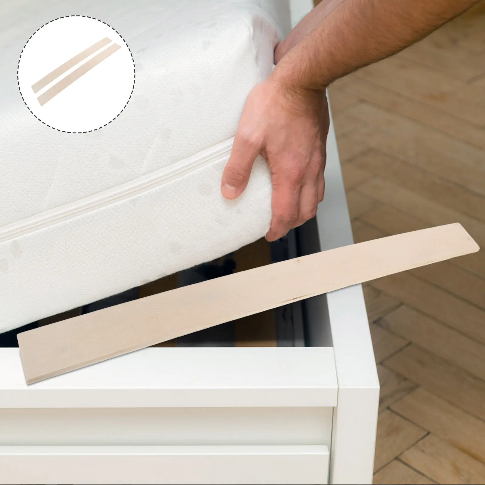

2Pcs Premium Hardwood Bed Slats for Mattress Support - Strong Wooden Replacement Slats Reduce Wobble Enhance Bed Integrity