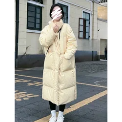 Winter Women's Down Puffer Jackets Baggy Thickening Warm Oversize Clothing Boutique Clothes Cotton Medium and Long Styles Coats