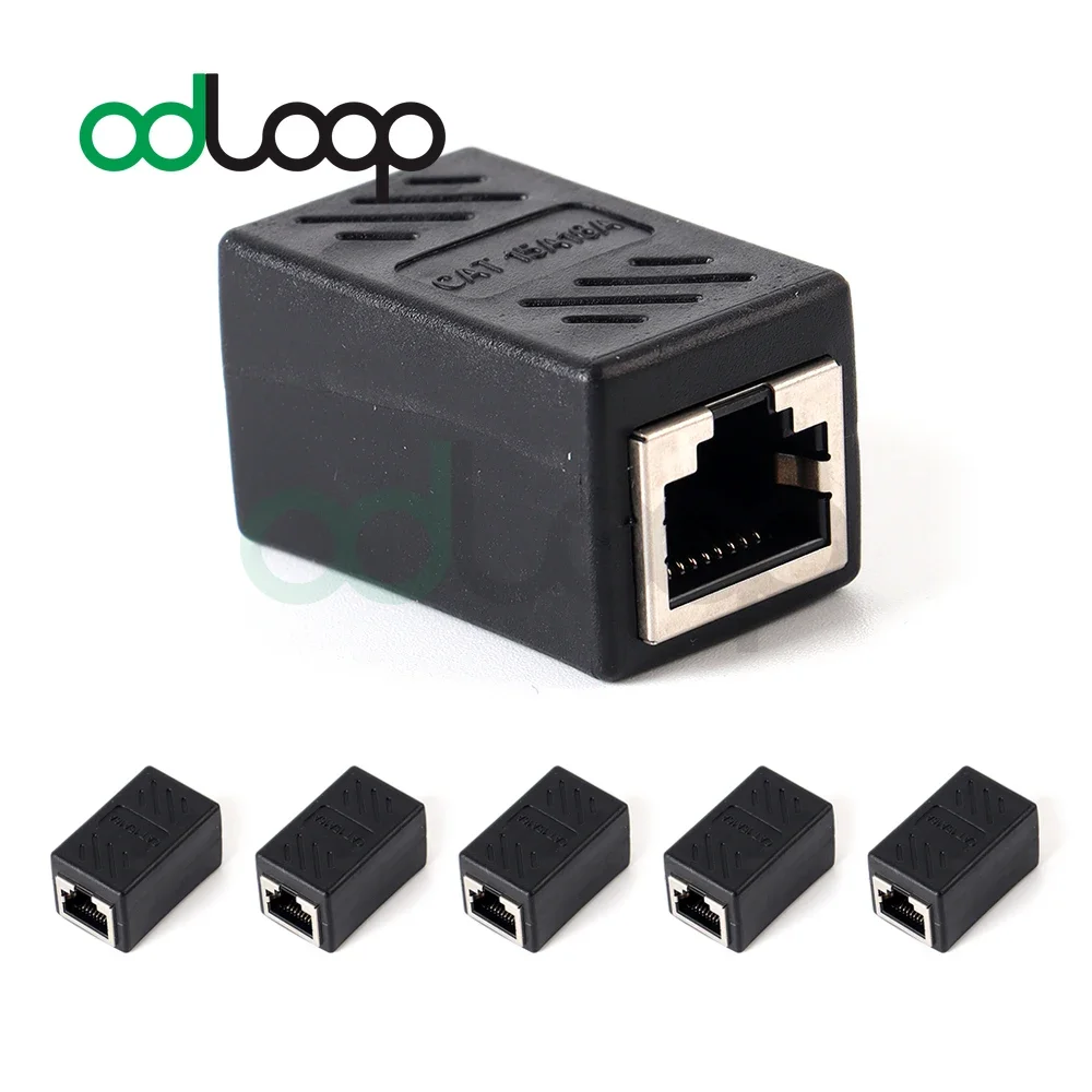 

ODLOOP 6-PACK RJ45 Coupler Ethernet Coupler Ethernet Inline Connector Plugs for Cat5 Cat5e Cat6e Cat7 Cable