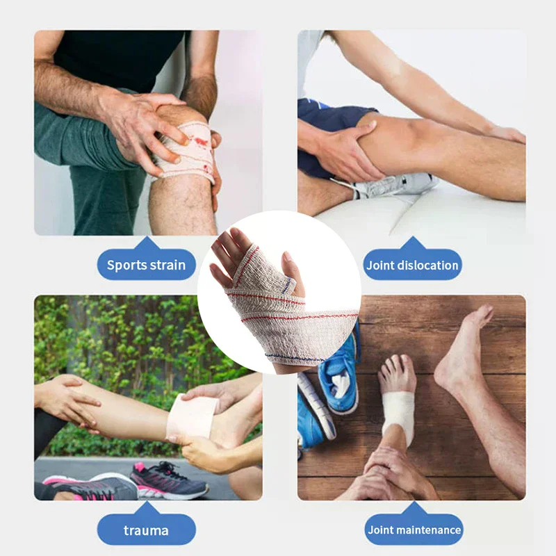 1 rolo 7.5cm x 4.5m bandagem de compressão elástica envoltório com ganchos fita de suporte esportivo atlético para tornozelo, pulso, braço, primeiros socorros de perna