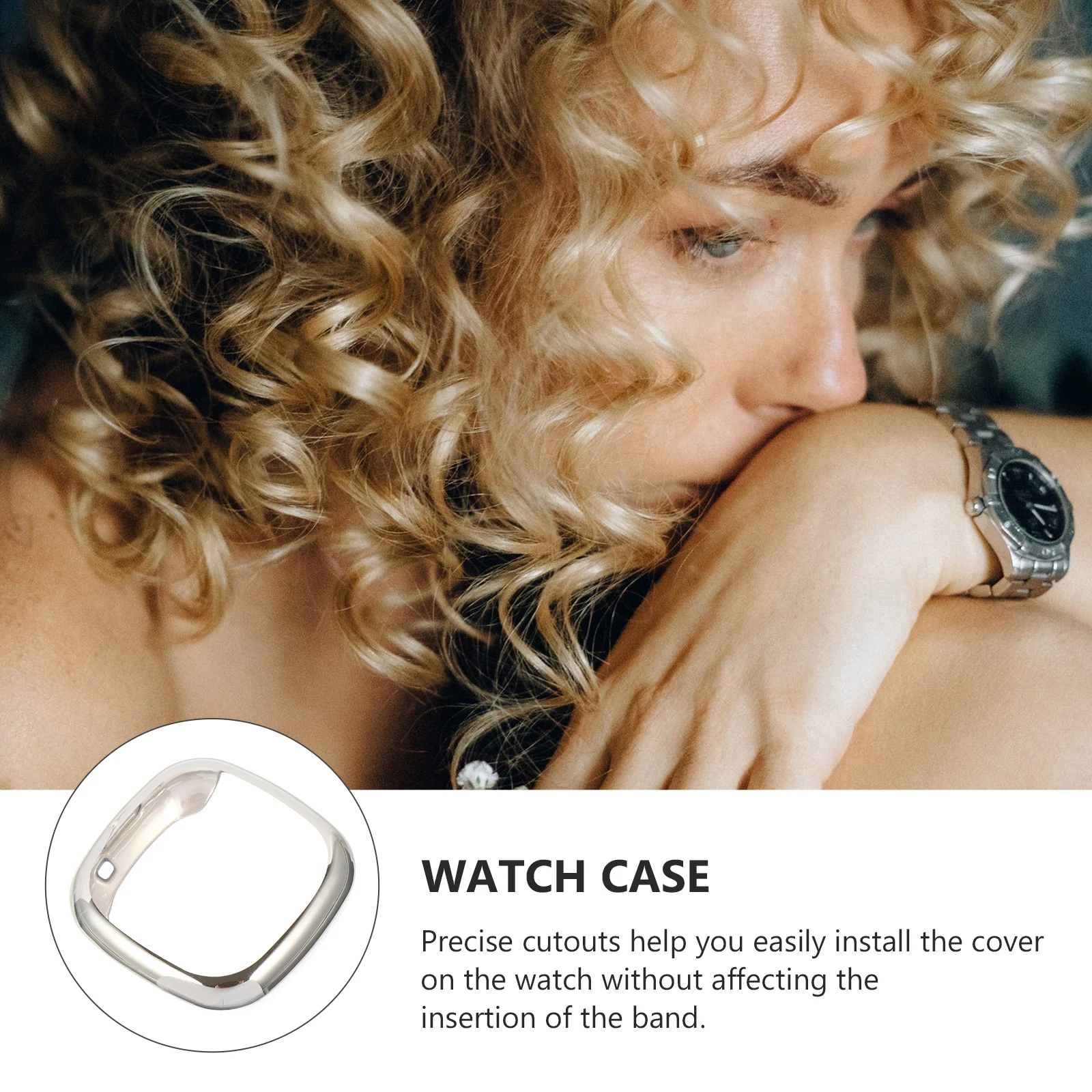 

1pc Electroplated Watch Protective Cover Full Protection For 3 Sense Screen Protector Case Durable