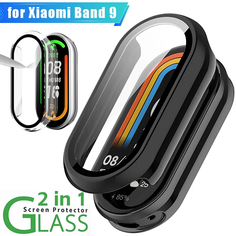 Protecteur d'écran pour Xiaomi Mi Band 9, verre et étui PC, pare-chocs, ata eld9 HD, film anti-rayures, housse pour Mi Band9 Smartwatch, Guatemala