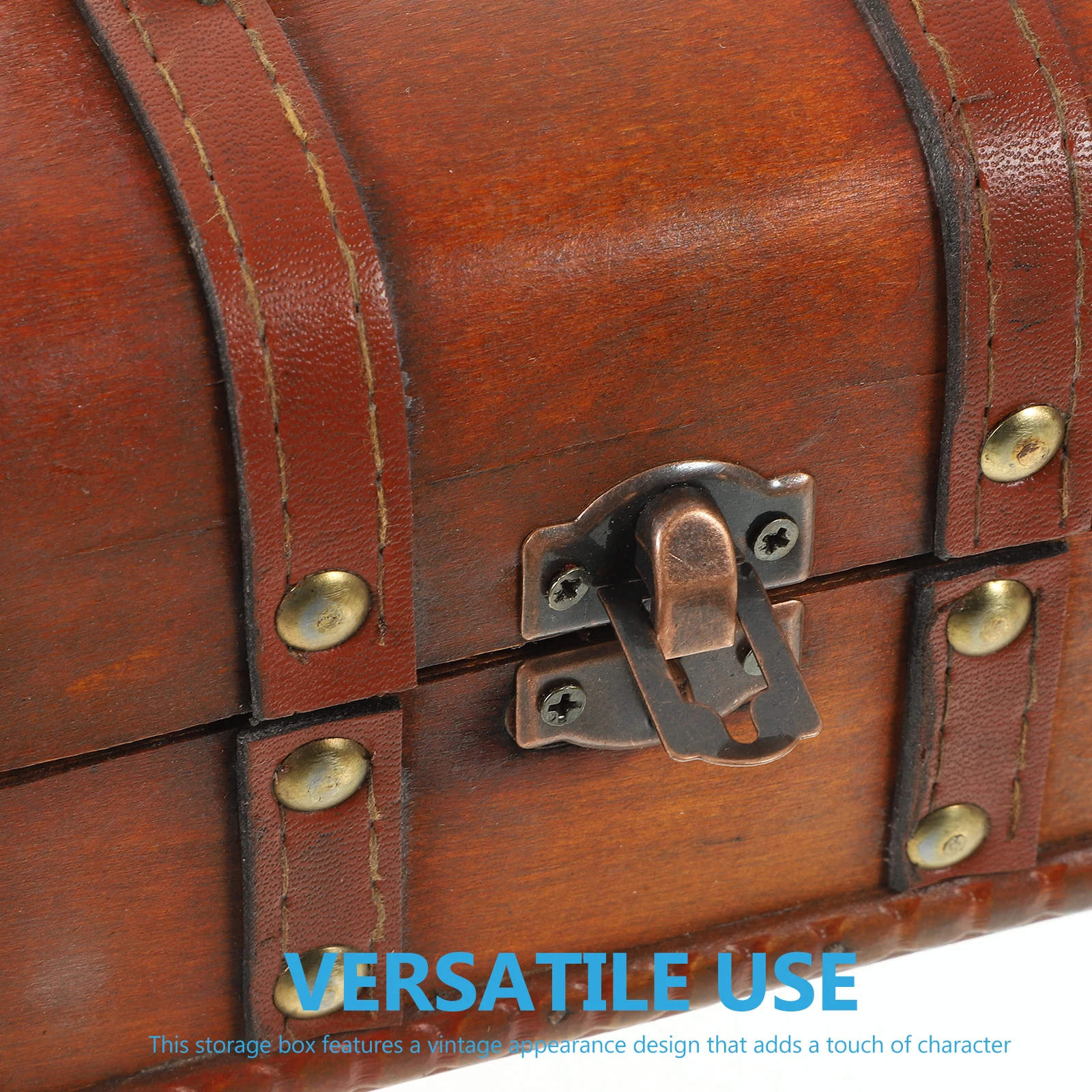 

Vintage Wooden Storage Box Large Size Lock Feature Safe Sturdy Keepsake Box for Jewelry Collectibles Pirate Theme Decor