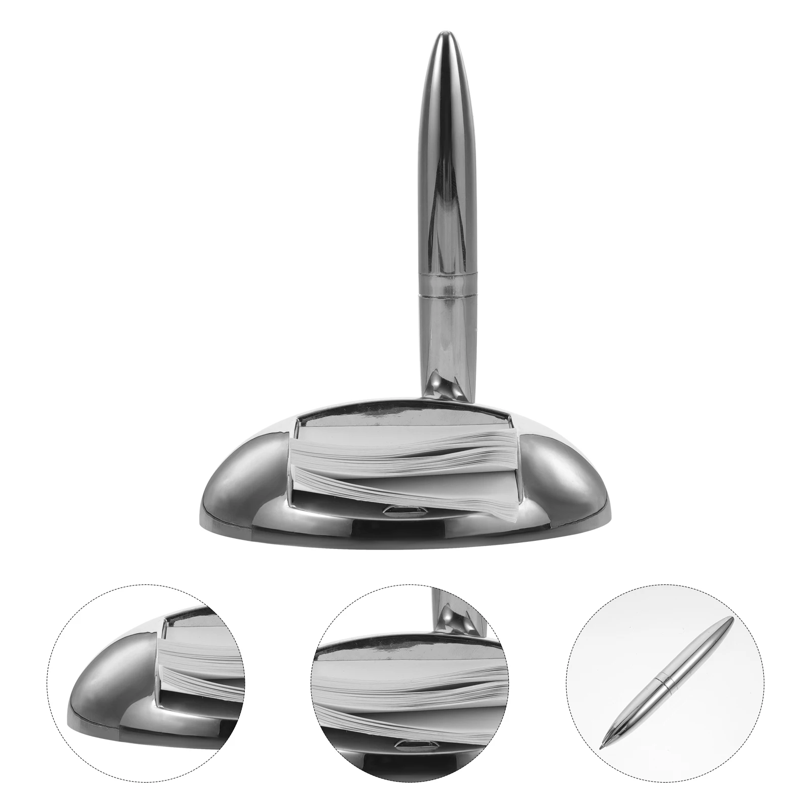 

Ballpoint Pen Holder Wear-resistant Writing Professional Stand Type with Base Signing Silver Exquisite