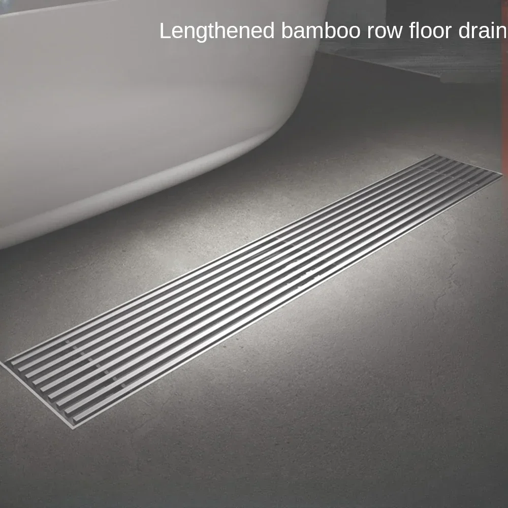 20CM-90CM Floor Drain 304 Stainless Steel Rectangle Anti-odor Bath Shower Tray Long，Bathroom Floor Drain Anti Odor Shower Drain