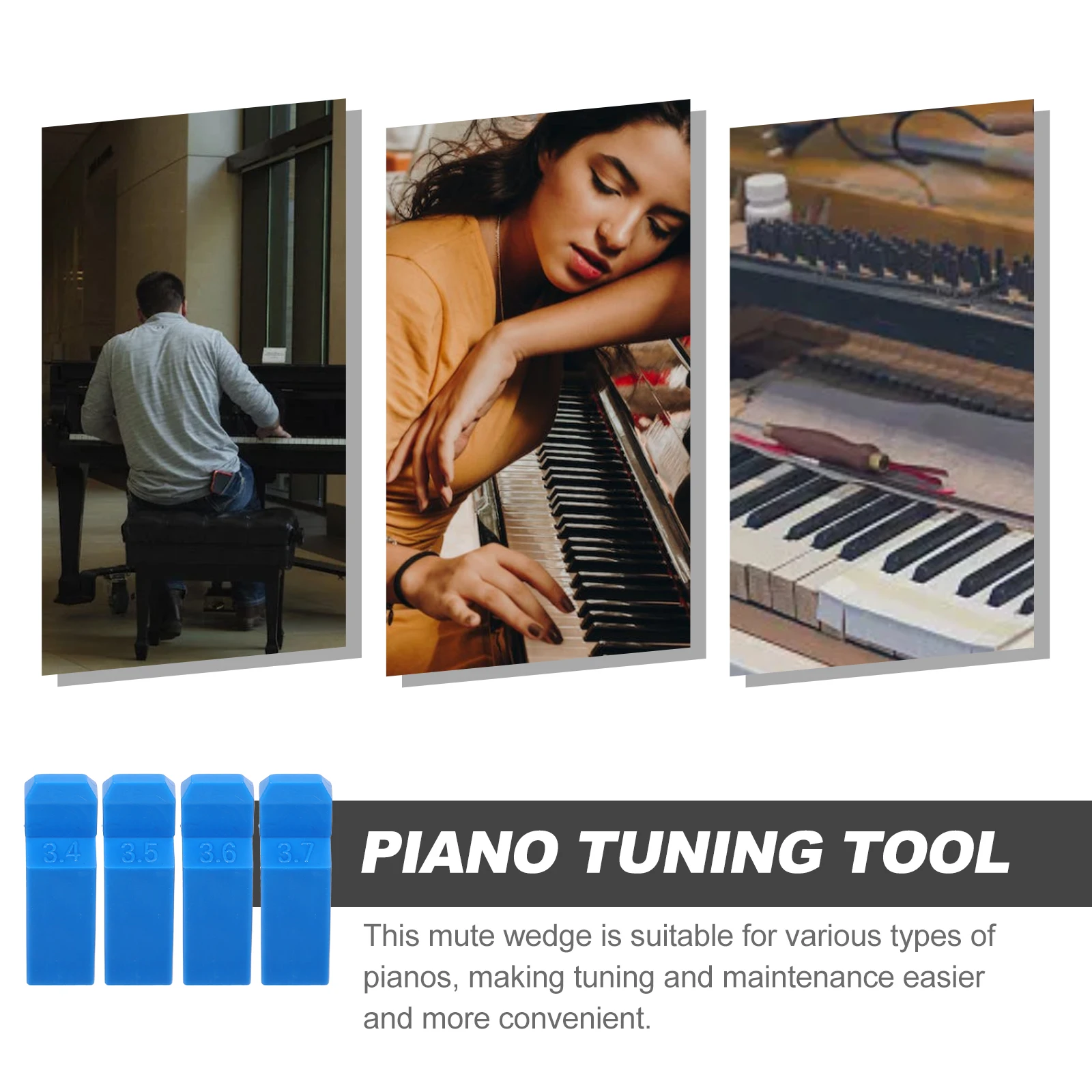 

4 Pcs Adjustment Tool Glue Plug Piano Mute Tuning Rubber Stopper Tuner Kit Blue Tools Aluminum Professional