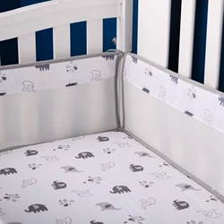 breathable mesh fabric crib liner bumperless fence 100% polyester for boys and girls