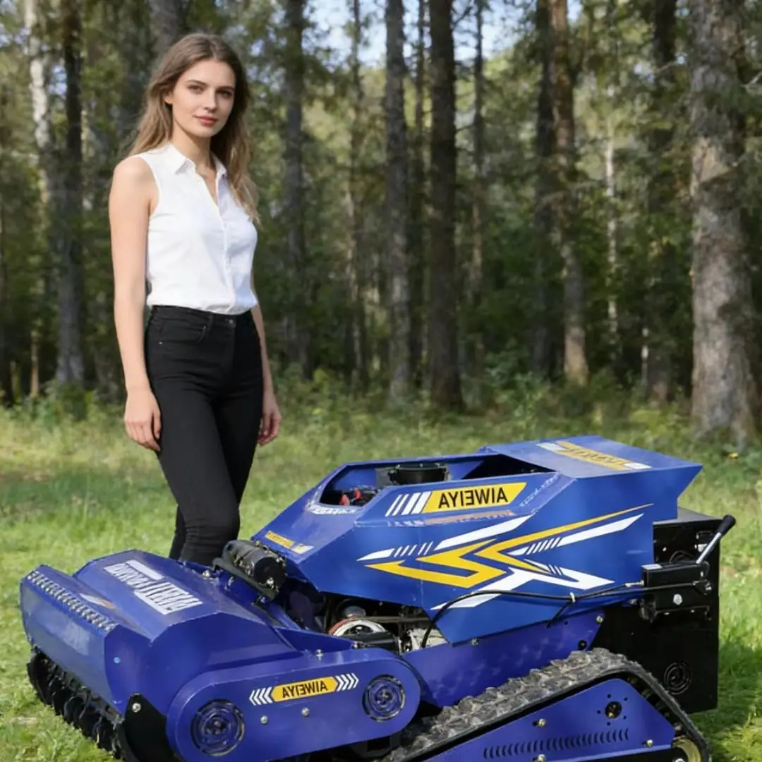 

Customized new grass crusher, professional park heavy-duty soil covering tracked all-terrain remote-controlled lawn mower