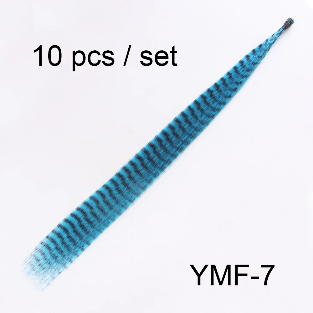 Colored Strands for Hair Feather Extension, 10 Pieces