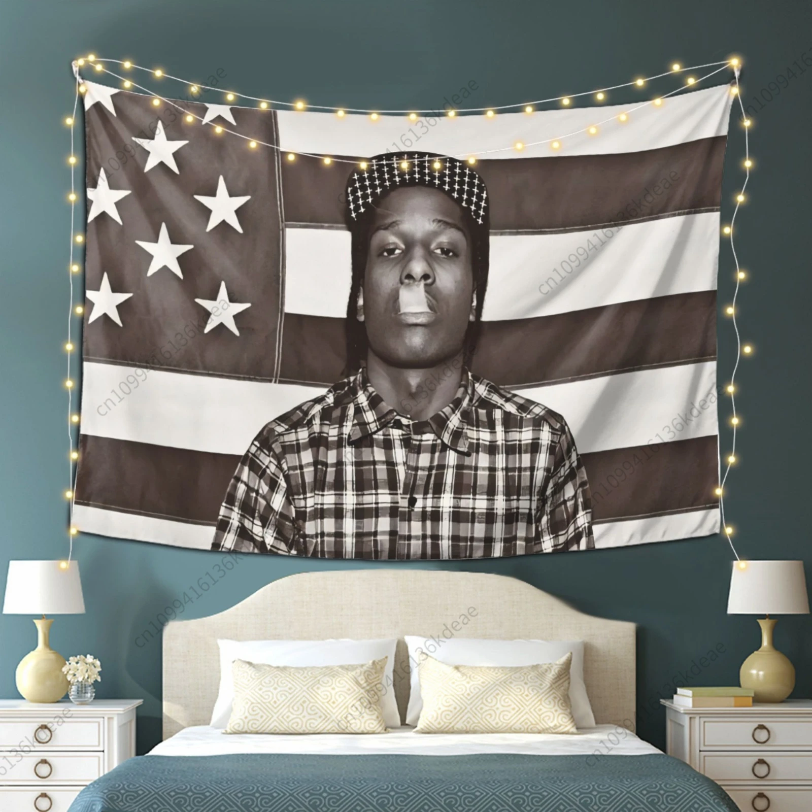 

Album Posters Decor Tapestry Asap Rockys Flag Rakim Mayers Wall Hanging Meme Cloth Aesthetic Room Decor Bedroom Background Cloth