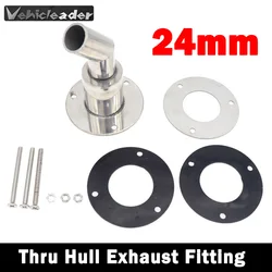 Universal Thru Hull Exhaust Fitting Stainless Steel 24mm Heat-Resistant Curved Tube Pipe Socket Hardware for Diesel Boat Truck