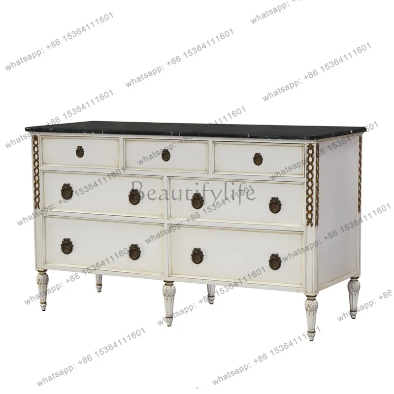 

French carved old chest cabinet British neoclassical mahogany porch cabinet