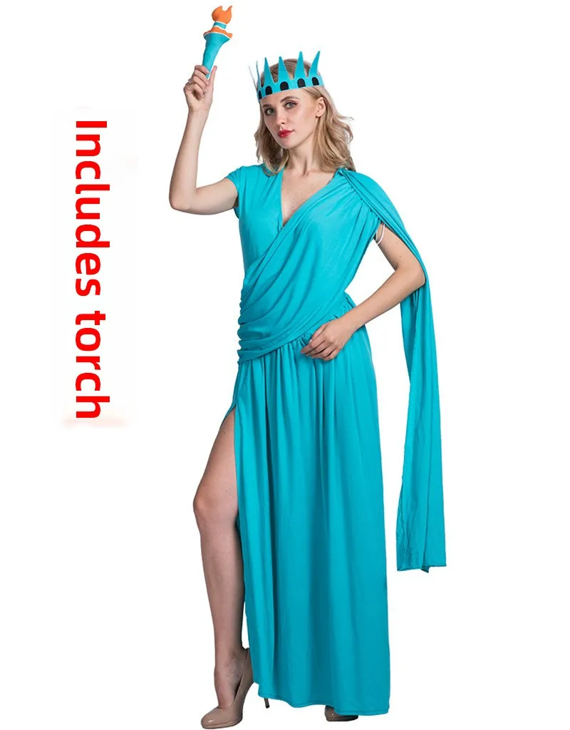 Loween Estátua de Liber Godd Traje Feminino Faion Torch Traje Desempenho de Palco Tradicional Roupa Étnica Chinesa