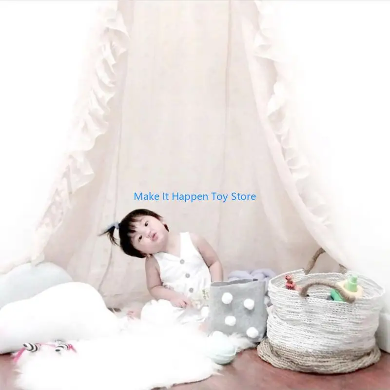 

28EC Kid Bed Canopy Baby Crib Reading Curtain Hideaway Hanging-Tent for Nursery Room