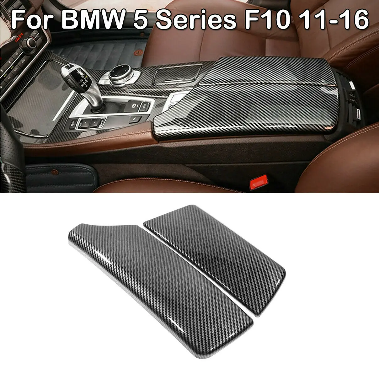 Car Center Console Stowing Tidying Armrest Box Protect Stickers Trim Carbon Fiber Interior Cover for BMW 5 Series F10 2011-2017