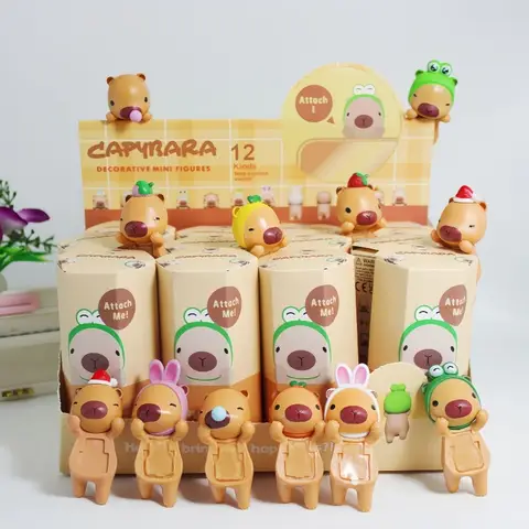 New Sonny Ange small capybara animal blind box Capybara Papa doll hand-made doll ornaments car navigation screen decoration