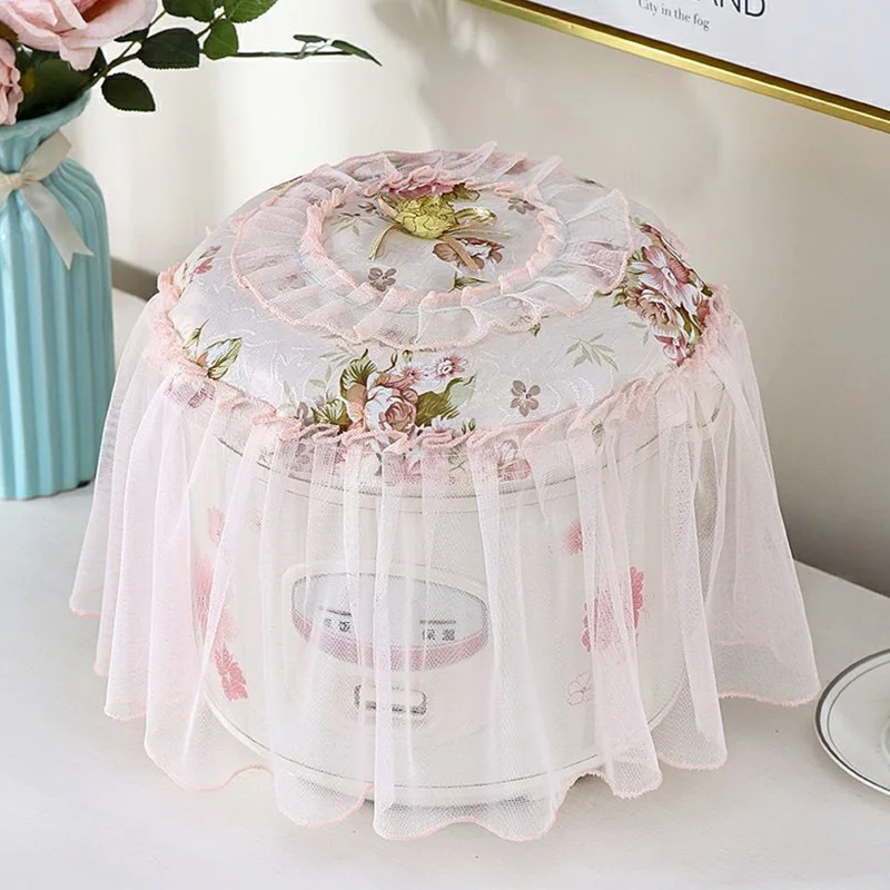 Floral Embroidered Lace Dust-proof Covers Universal Air Fryer Rice Cooker Covers Kitchen Oil-proof Antifouling Protector Cloth