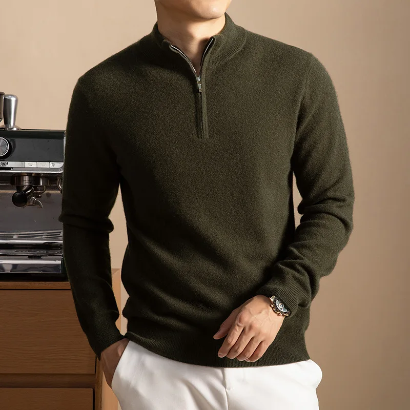 High Quality Cashmere Sweater Men Autumn Winter Warm Sweater Fashion Men's Clothing