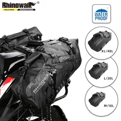 Rhinowalk Motorcycle Pannier Bag 2 Pieces 100%Waterproof 18L/28L/48L Motor Side Back Seat Saddle Tail Bag Travel Dry Bag Luggage