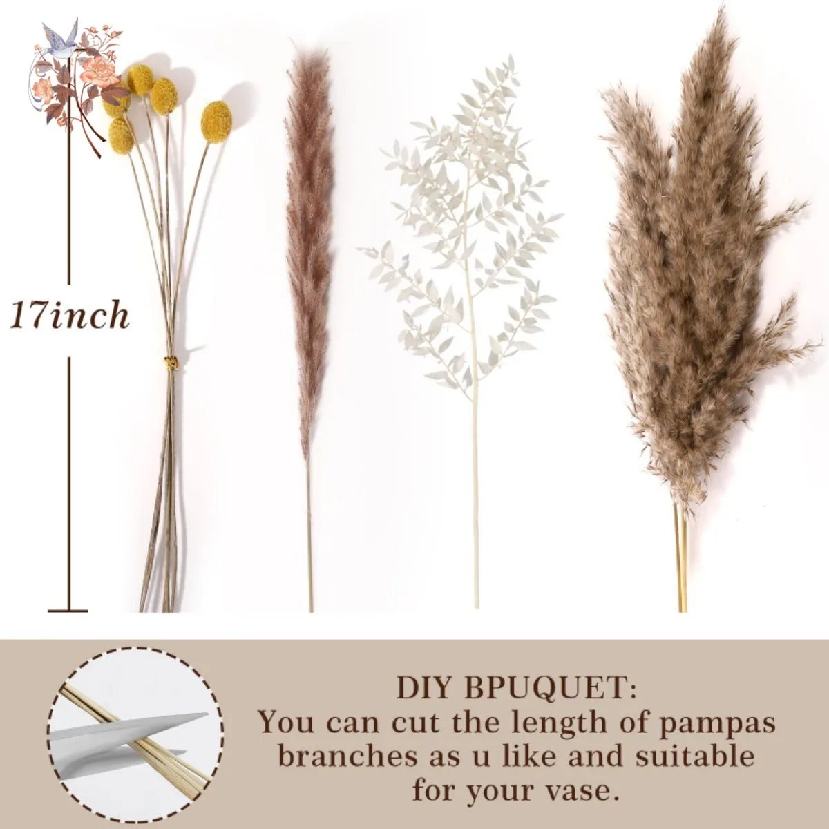 Natürliche Pampa Grass trauß getrocknete Blumen Herbst Haupt zimmer Dekoration DIY Weihnachts geschenk künstliche Blumen Hochzeits arrangement