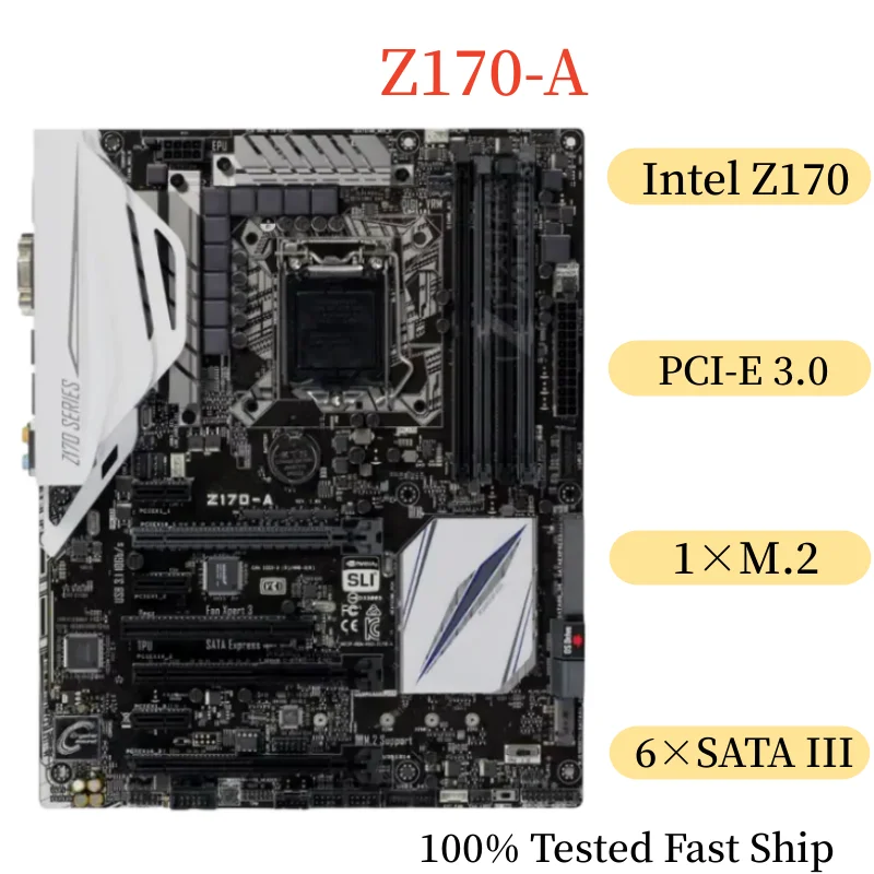 

For Asus Z170-A Motherboard 64GB LGA 1151 DDR4 ATX Mainboard 100% Tested Fast Ship