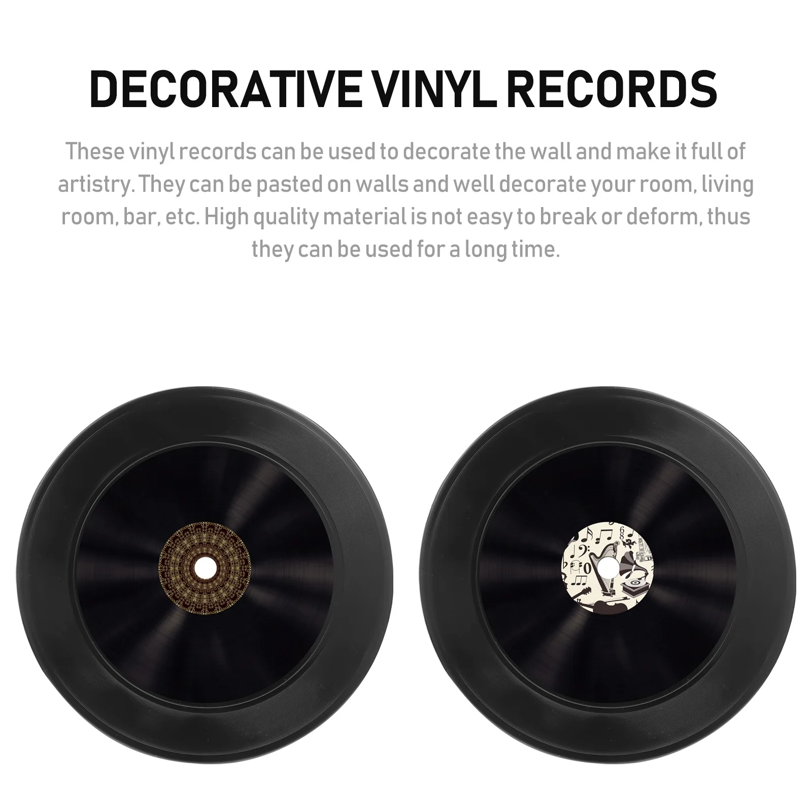 

12pcs Black Vinyl Record Decoration Wall Hanging Ornament For Home Bar Cafe Decor Retro Interior Adornments Fake Records