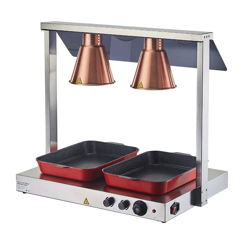 Buffet insulation lamp Double-head food insulation lamp Three-head insulated pedestal hotel heated barbecue lamp