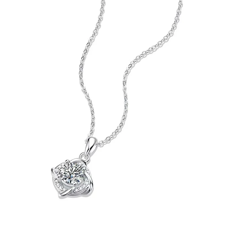 Collar de Diamantes Windmill, Oro Blanco Sólido de 18k, Claridad VVS1 D, Diamante Cultivado en Laboratorio, Collar de Joyería Fina de Lujo