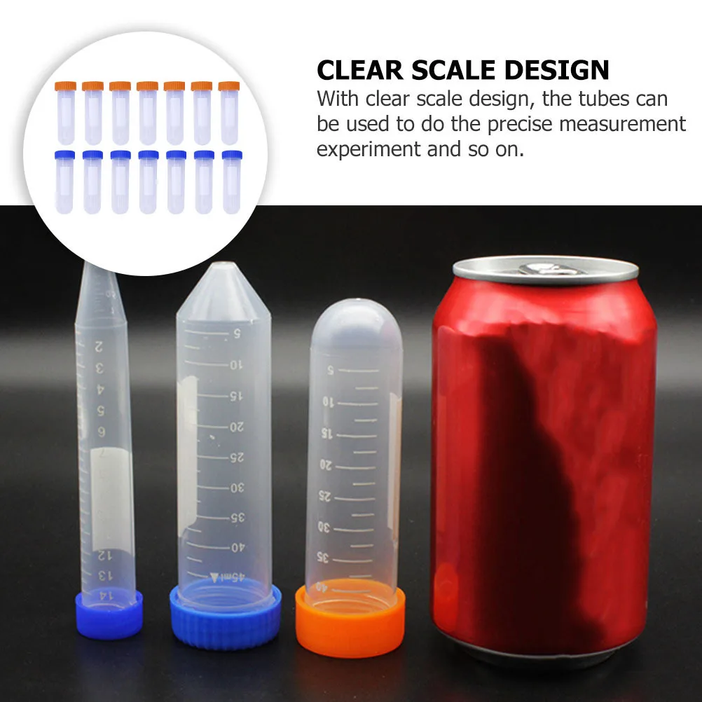 

20 Pcs Storage Bottle Tubes Transparent Test with Caps Lab Lid