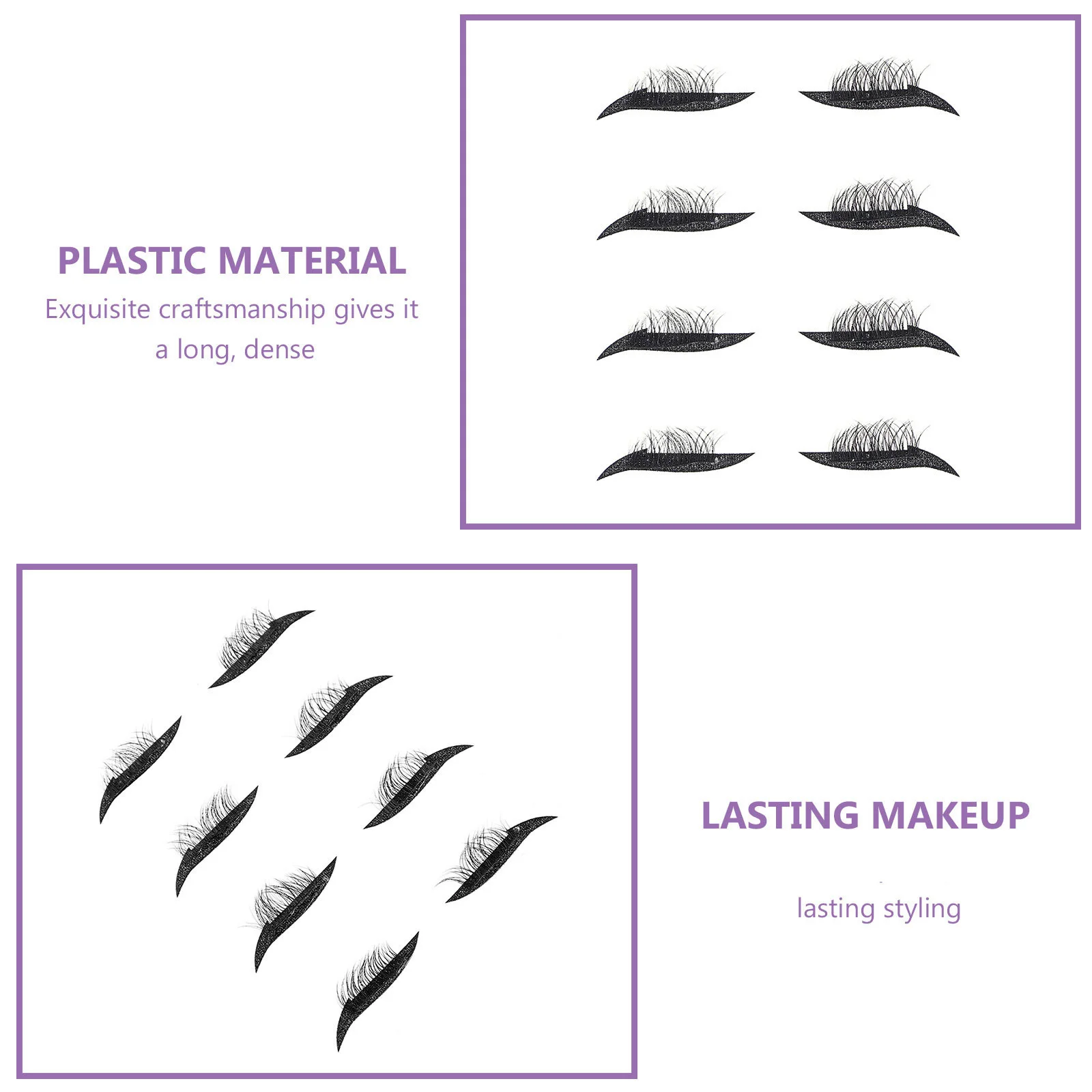 4Pairs Eye Line Strip Sticker Black Glitter Dense Eyelash Tape for Costume Parties Festivals Concerts Daily Wear Easy